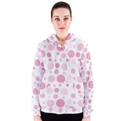 Polka Dots Women s Zipper Hoodie by Valentinaart