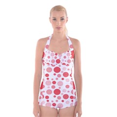 Polka Dots Boyleg Halter Swimsuit  by Valentinaart