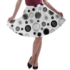 Polka Dots A-line Skater Skirt by Valentinaart