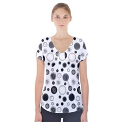 Polka Dots Short Sleeve Front Detail Top by Valentinaart