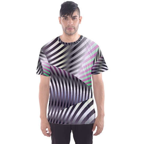 Fractal Zebra Pattern Men s Sport Mesh Tee by Simbadda