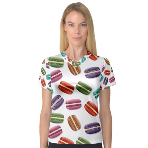 Macaroons  Women s V-neck Sport Mesh Tee by Valentinaart