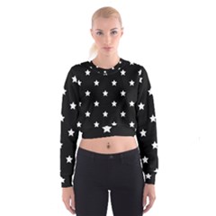 Stars Pattern Women s Cropped Sweatshirt by Valentinaart