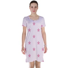 Stars Pattern Short Sleeve Nightdress by Valentinaart