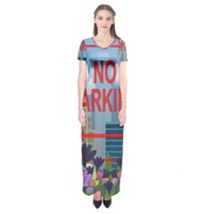 No Parking  Short Sleeve Maxi Dress by Valentinaart