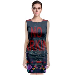 No Parking  Sleeveless Velvet Midi Dress by Valentinaart