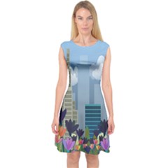 Urban Nature Capsleeve Midi Dress by Valentinaart