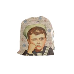 Little Sailor  Drawstring Pouches (medium)  by Valentinaart