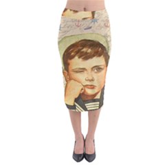 Little Sailor  Midi Pencil Skirt by Valentinaart