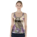 Vintage owl and lilac Racer Back Sports Top View1