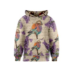 Vintage Bird And Lilac Kids  Pullover Hoodie by Valentinaart