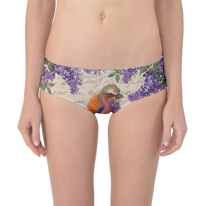 Vintage bird and lilac Classic Bikini Bottoms