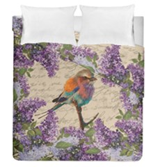 Vintage Bird And Lilac Duvet Cover Double Side (queen Size) by Valentinaart