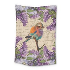 Vintage Bird And Lilac Small Tapestry