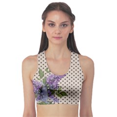 Vintage Lilac Sports Bra by Valentinaart