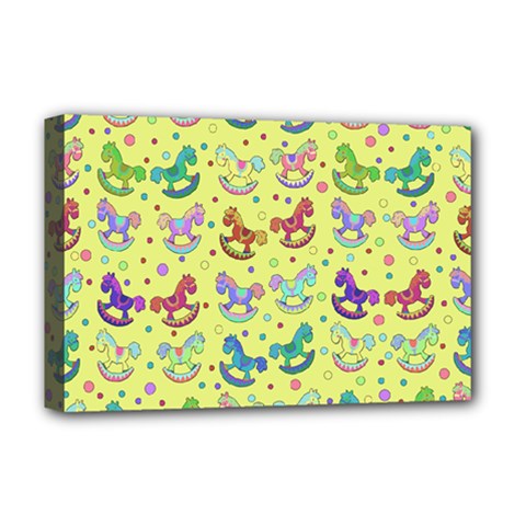 Toys Pattern Deluxe Canvas 18  X 12   by Valentinaart