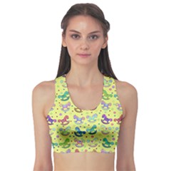 Toys Pattern Sports Bra by Valentinaart