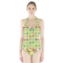 Toys Pattern Halter Swimsuit by Valentinaart