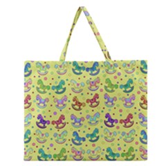 Toys Pattern Zipper Large Tote Bag by Valentinaart