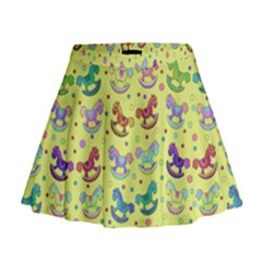 Toys Pattern Mini Flare Skirt by Valentinaart