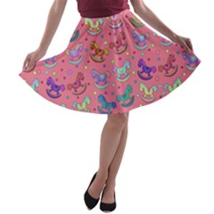 Toys Pattern A-line Skater Skirt by Valentinaart