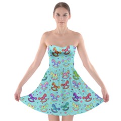 Toys Pattern Strapless Bra Top Dress by Valentinaart