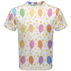 Balloon Star Rainbow Men s Cotton Tee by Mariart