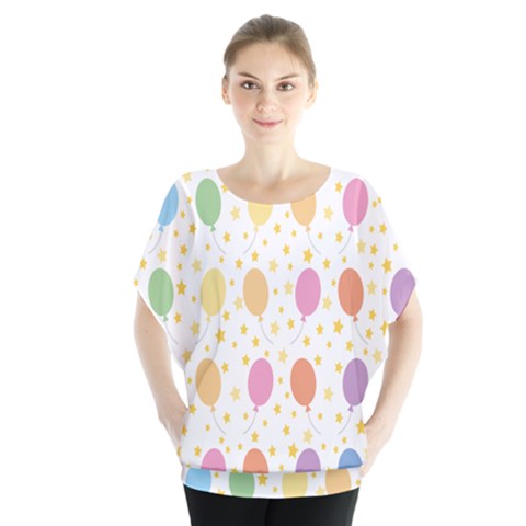 Balloon Star Rainbow Blouse by Mariart