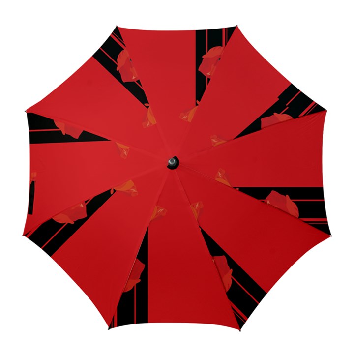 Flower Floral Red Back Sakura Golf Umbrellas