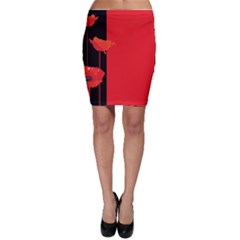 Flower Floral Red Back Sakura Bodycon Skirt by Mariart