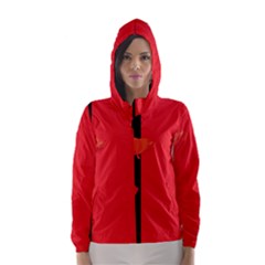 Flower Floral Red Back Sakura Hooded Wind Breaker (women) by Mariart