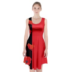 Flower Floral Red Back Sakura Racerback Midi Dress by Mariart