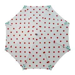 Flower Floral Polka Dot Orange Golf Umbrellas by Mariart