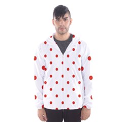 Flower Floral Polka Dot Orange Hooded Wind Breaker (men) by Mariart