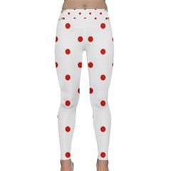 Flower Floral Polka Dot Orange Classic Yoga Leggings by Mariart