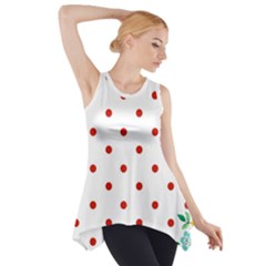 Flower Floral Polka Dot Orange Side Drop Tank Tunic by Mariart