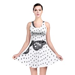 Batik Rain Black Flower Spot Reversible Skater Dress by Mariart