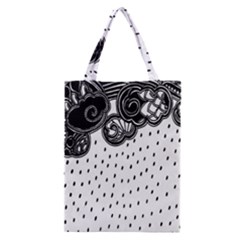 Batik Rain Black Flower Spot Classic Tote Bag by Mariart