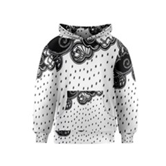 Batik Rain Black Flower Spot Kids  Pullover Hoodie by Mariart