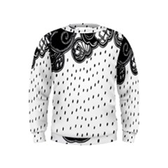 Batik Rain Black Flower Spot Kids  Sweatshirt by Mariart