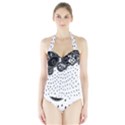 Batik Rain Black Flower Spot Halter Swimsuit View1