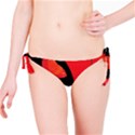 Flower Floral Red Black Sakura Line Bikini Bottom View1