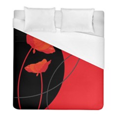 Flower Floral Red Black Sakura Line Duvet Cover (full/ Double Size) by Mariart