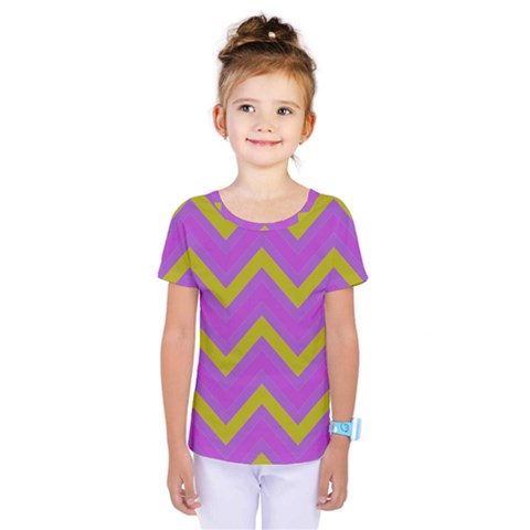 Zig Zags Pattern Kids  One Piece Tee by Valentinaart