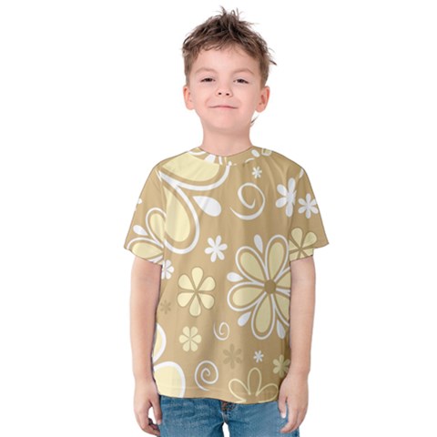 Flower Floral Star Sunflower Grey Kids  Cotton Tee by Mariart