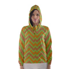 Zig Zags Pattern Hooded Wind Breaker (women) by Valentinaart