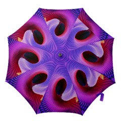 Digital Art Spirals Wave Waves Chevron Red Purple Blue Pink Hook Handle Umbrellas (small) by Mariart