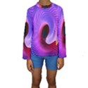 Digital Art Spirals Wave Waves Chevron Red Purple Blue Pink Kids  Long Sleeve Swimwear View1