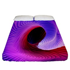 Digital Art Spirals Wave Waves Chevron Red Purple Blue Pink Fitted Sheet (queen Size) by Mariart