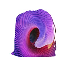 Digital Art Spirals Wave Waves Chevron Red Purple Blue Pink Drawstring Pouches (extra Large) by Mariart